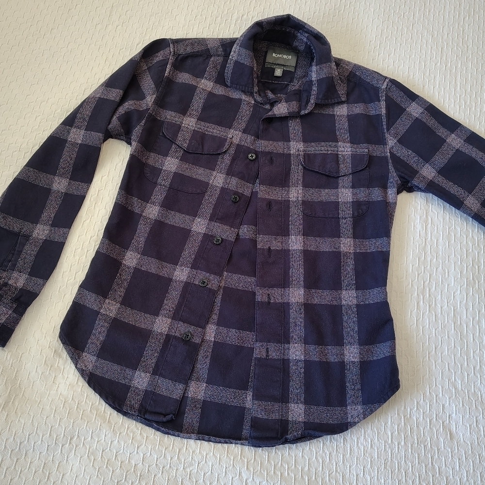 BONOBOS Blue Casual Button Down Shirt Size XS